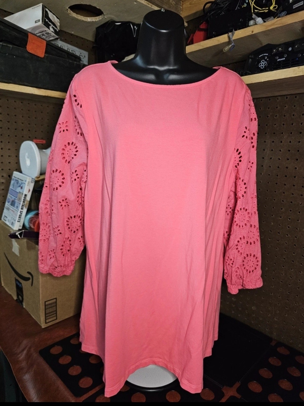 Belle by Kim Gravel Coral Blouse Size 1X